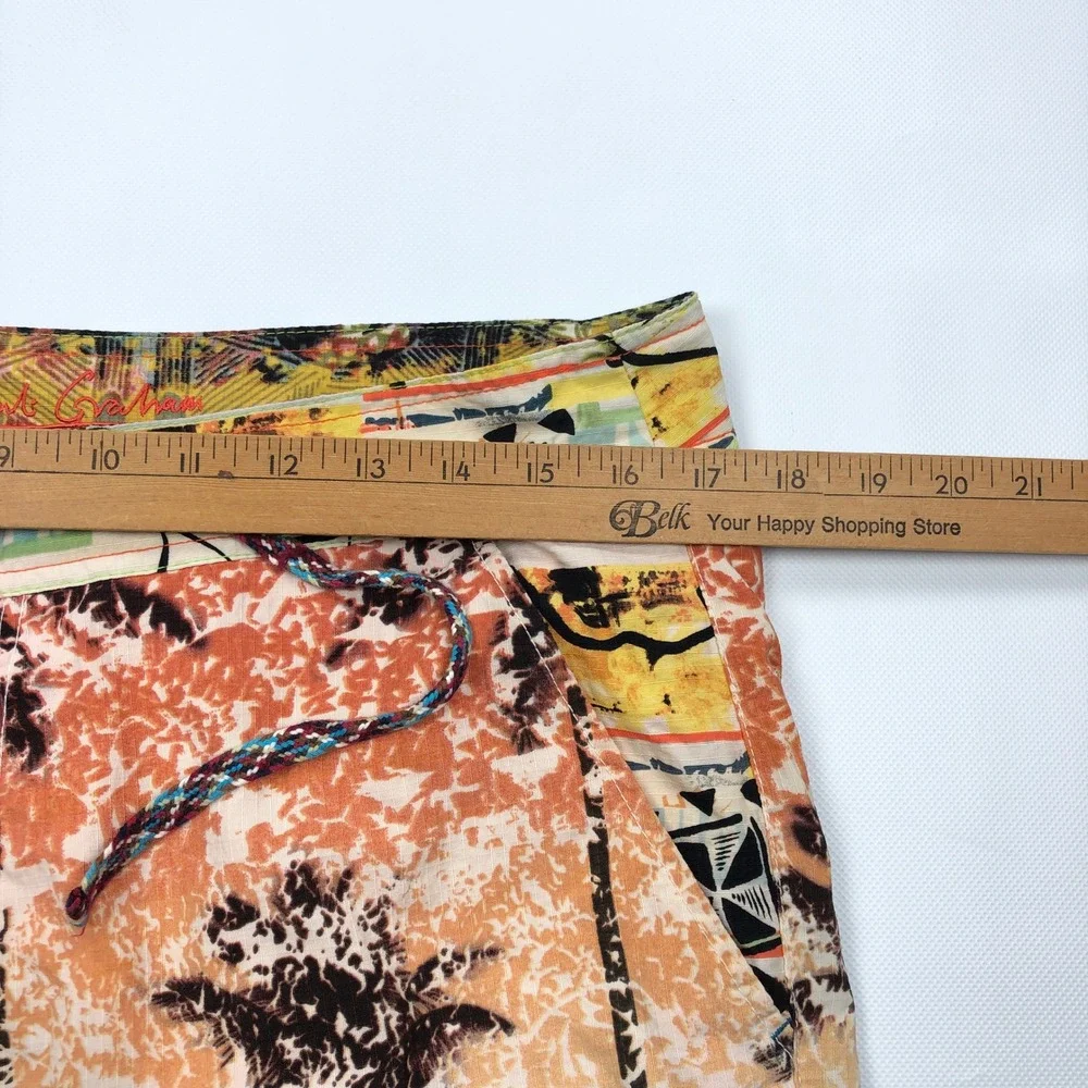 Robert Graham Mens 34 Swim Trunks Board Shorts Tropical Palm Tree Chain Stitch